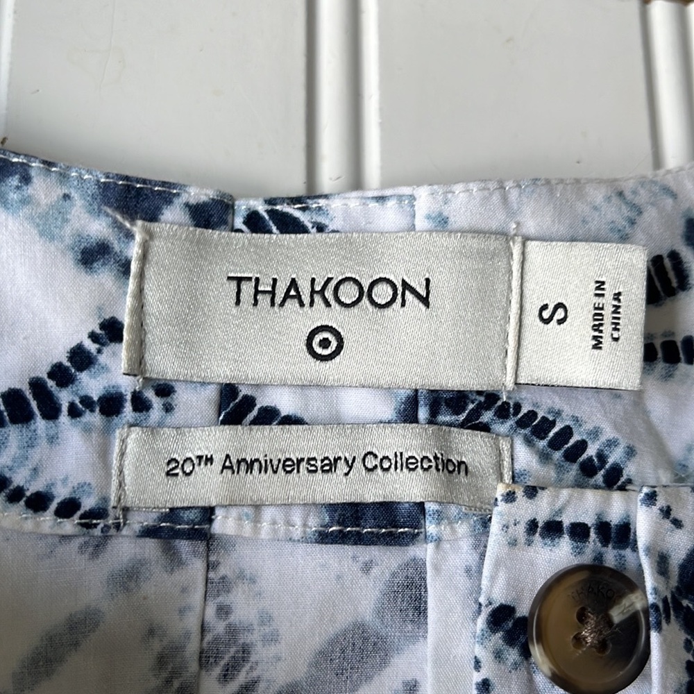 Thakoon anniversary edition dress blue white splatter watercolor pleated dress - Picture 11 of 11